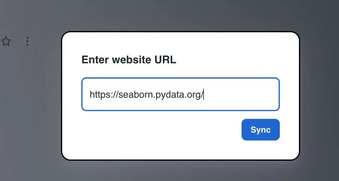 Athena Intelligence Notebooks feature modal dialog box for entering a website URL to sync documentation.